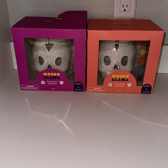 Target Mondo Llama x Luis Pinto light up paint yourself ceramic calavera skull - Picture 6 of 10